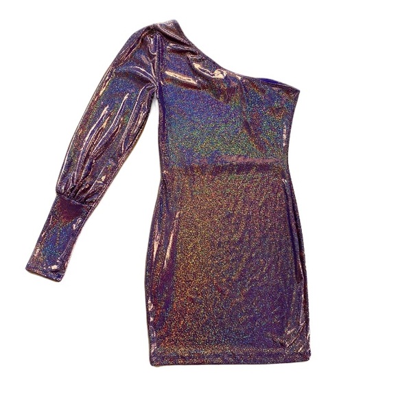 Custom Inked One Shoulder Dress - Hologram main image 1